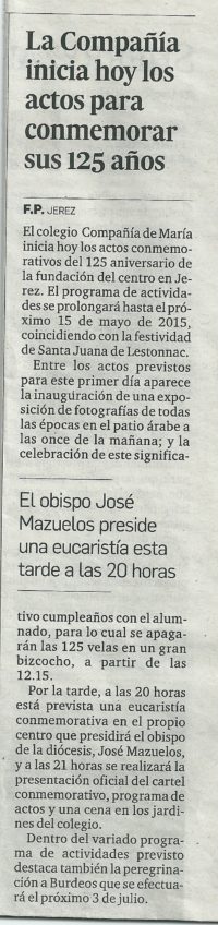 2014-06-12 Diario de Jerez. CXXV Aniversario I